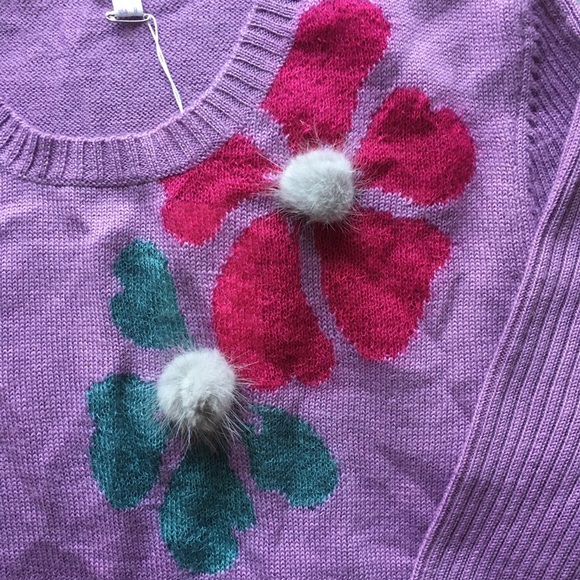 NWT Retro Flower Wool Sweater - Picture 3 of 6